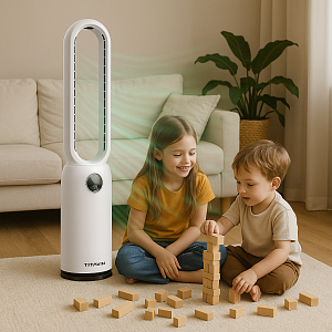 Вентилятор напольный 91см безлопастной с пультом TITAVIN TI-FFW002